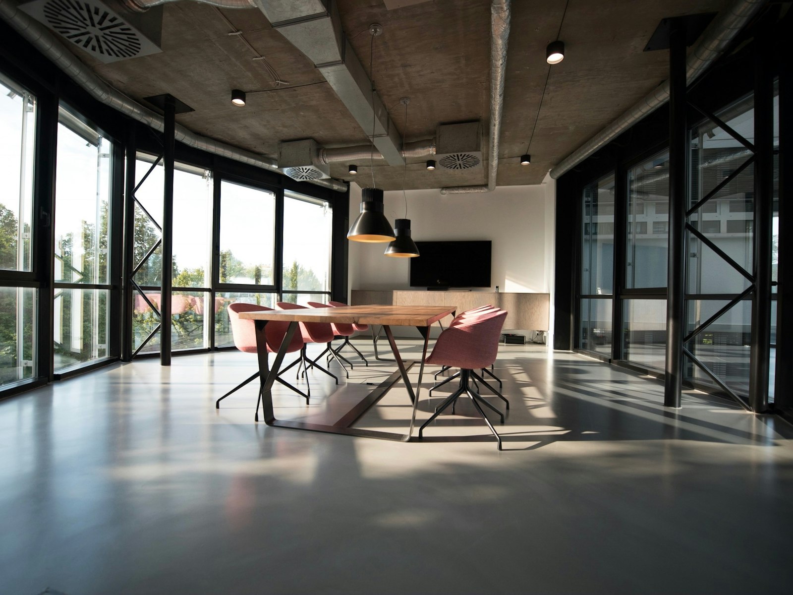 Modern conference room built for presentation and AV